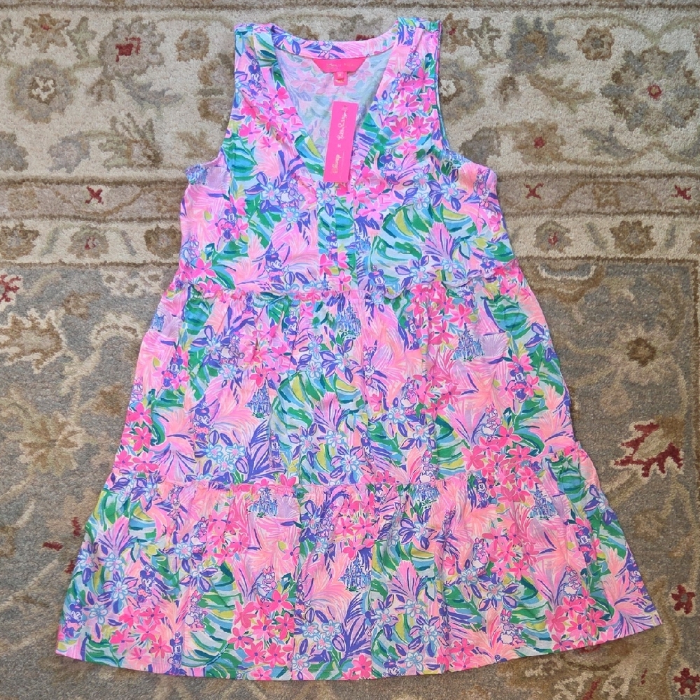 Lilly Pulitzer Lorina V-neck Dress In Disney Dreamin Print